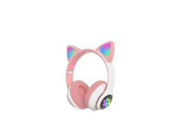 SLUSALICE CAT EAR STN-28 DJECIJE WIRELESS PINK+BIJELA