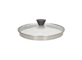STAKLENI POKLOPAC 24cm RECYCLED BLACK STONE TOGNANA