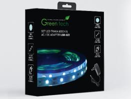 LED traka 5m + adapter Green Tech 4,8 W_m, 3528, 60 LED, 6000K, IP65