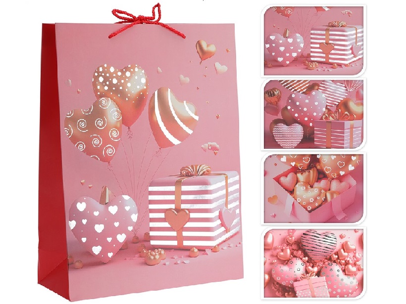 Koopman ukrasna kesa Pink Heart 32 x 26cm - sorto