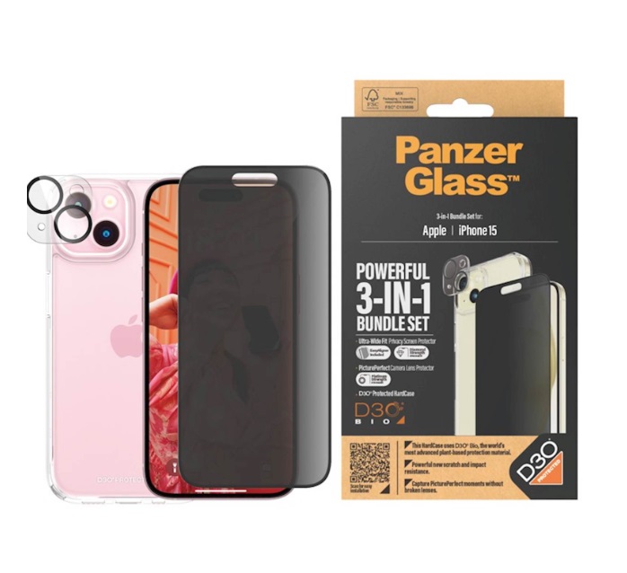 BUNDLE iPHONE 15 PANZERGLASS PRIVACY