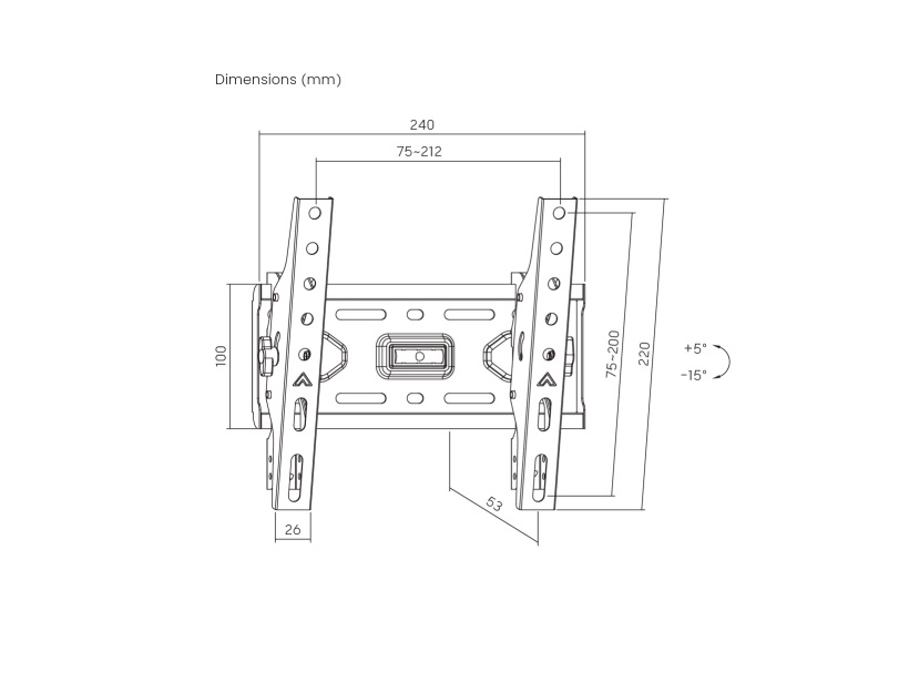 Domotec nosač za televizor KL36-22T 13"-43", 45kg, nagibni