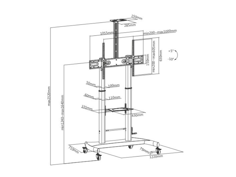 Domotec stalak za televizor TTL06H-610TW 60"-10" 