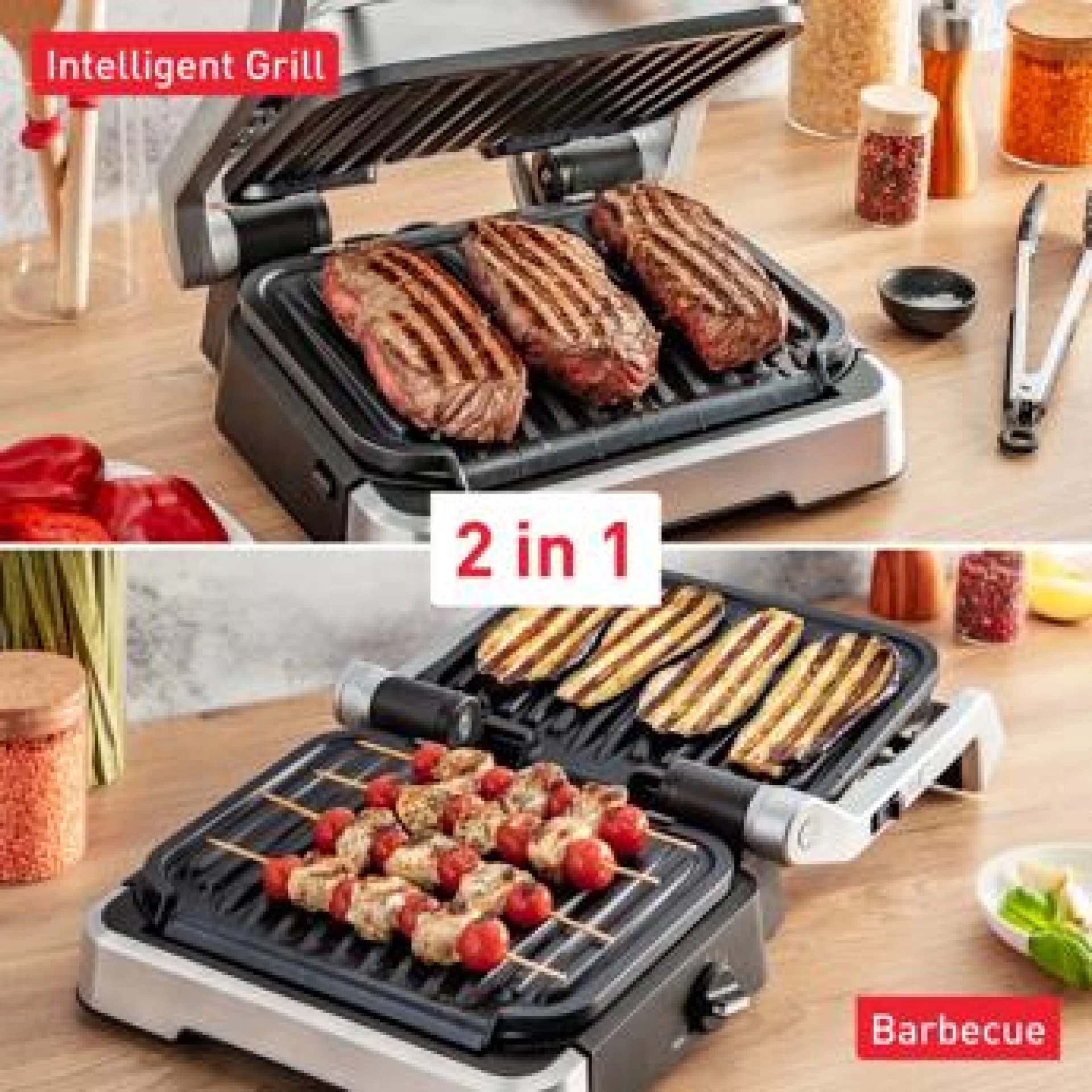 GC773D30 TEFAL ELEKTRICNI ROSTILJ OPTIGRILL 2IN1+HVATALJKA 
