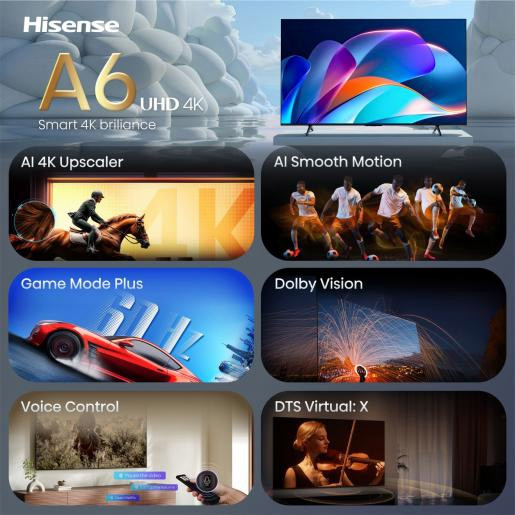HISENSE TV 50A6S 50"4K UHD SMART TV 60Hz VIDAA OS