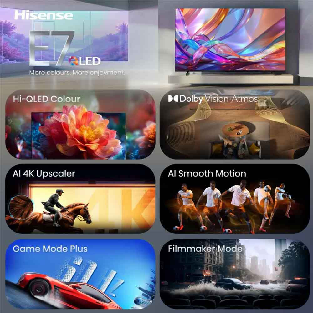 HISENSE TV 50E7S 50"4K UHD QLED SMART TV 60Hz VIDAA OS