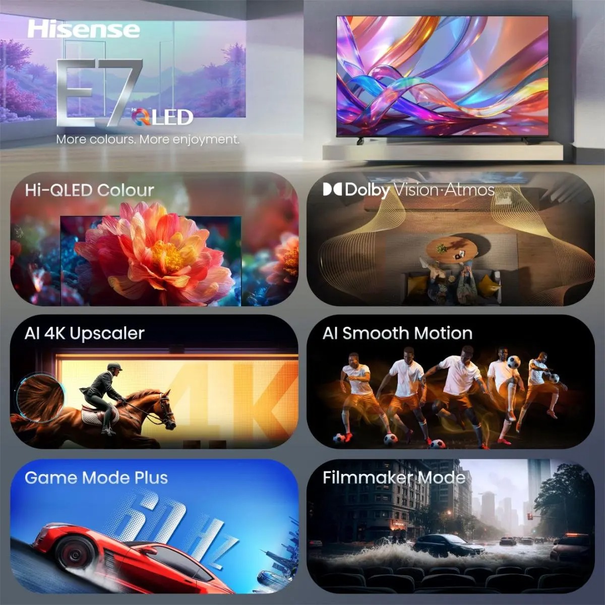 HISENSE TV 55E7S 55"4K UHD QLED SMART TV 60Hz VIDAA OS