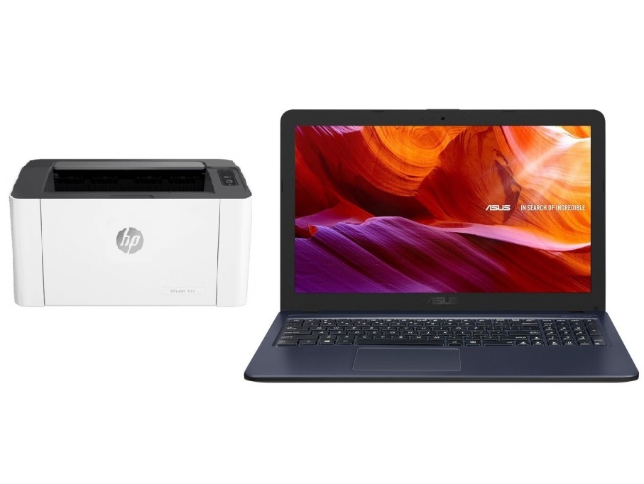 Laptop Asus X543MA-DM633 + HP printer LaserJet M107A #akcijabts