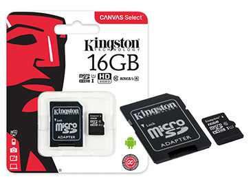 MicroSD kartica Kingston 16GB Class10 +adapter SDCS_16GB