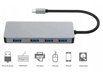 Multimedia adapter Platinet PMMA9071 USB-C hub na USB3.0 x4