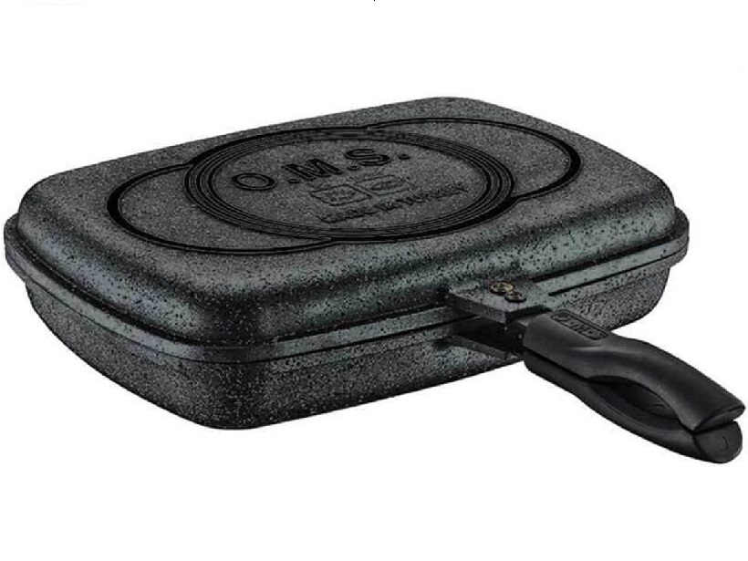 OMS granitna dvostruka grill tava - 36 x 26 x 9 cm