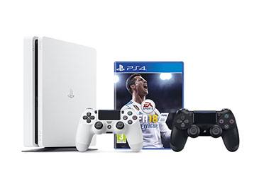 PLAYSTATION 4 500GB SLIM E CHASSIS WHITE+DS4BLACK+FIFA 18PS4