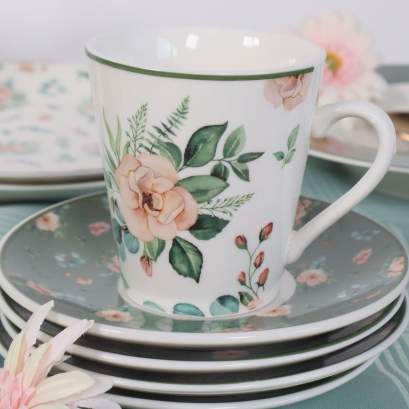 PORCELAN SET ZA KAFU 6_1(ZEL_CVIJECE) JH-150V-140 SIGMA