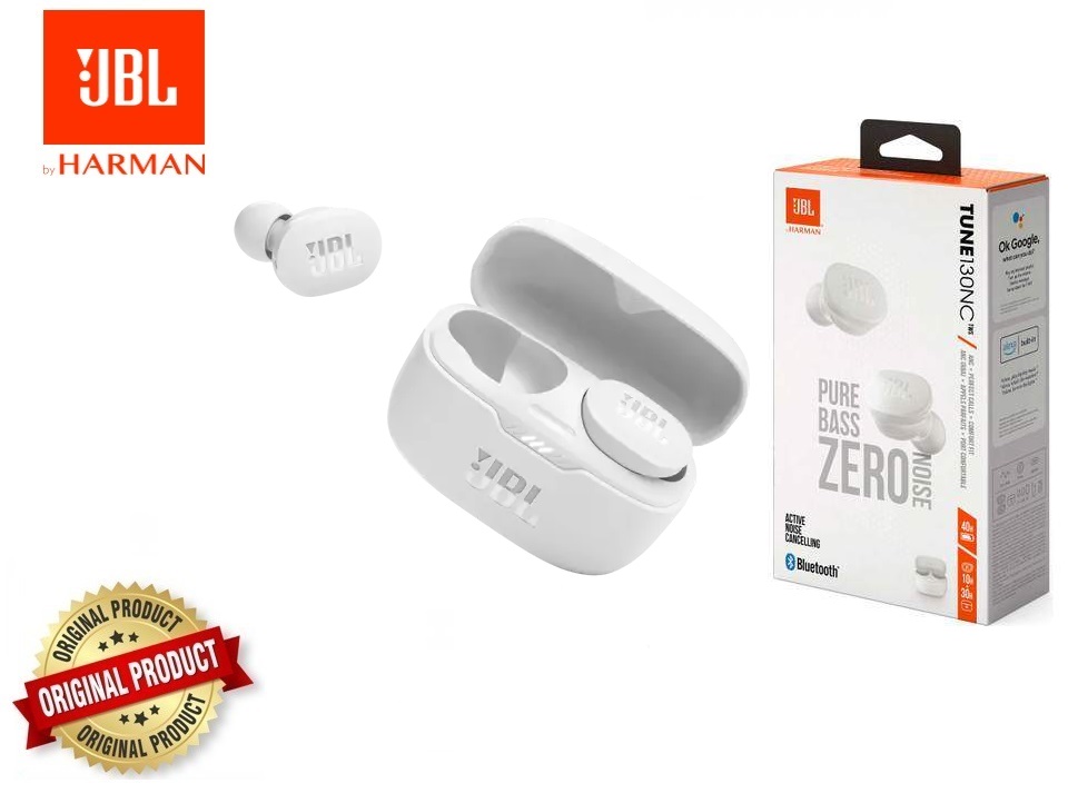 Slušalice JBL Tune 130NC TWS in-ear true wireless bluetooth sa mikrofonom do 40h rada, bijele