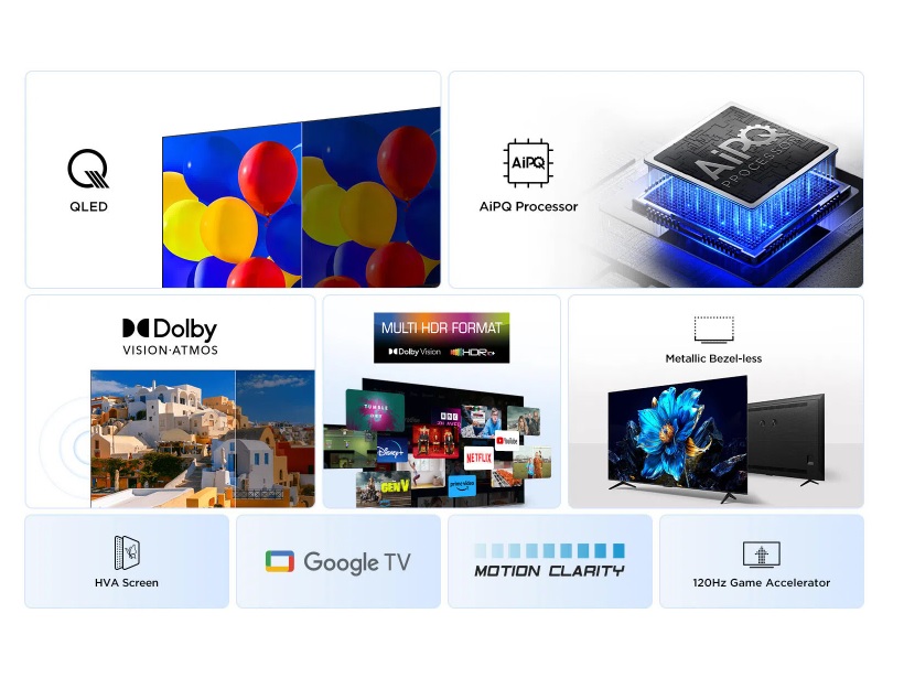 TCL TV 50P7K 50"4K P7K UHD QLED SMART TV 60Hz GOOGLE OS