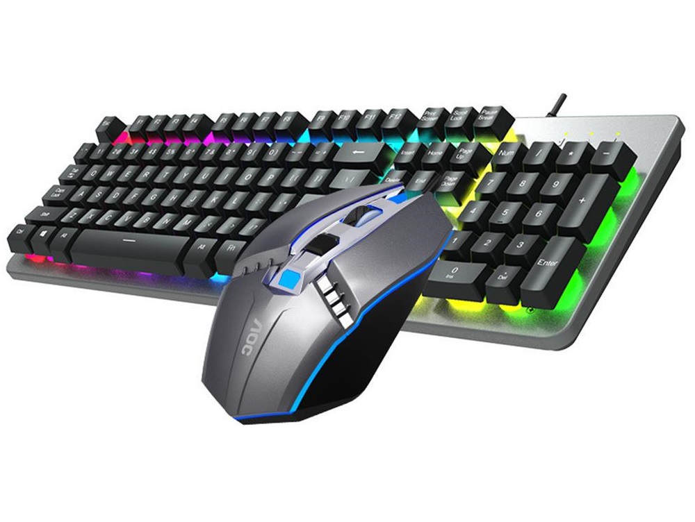 Žičani GAMING set tastatura i miš AOC KM410 pozadinsko osvjetljenje i metal design