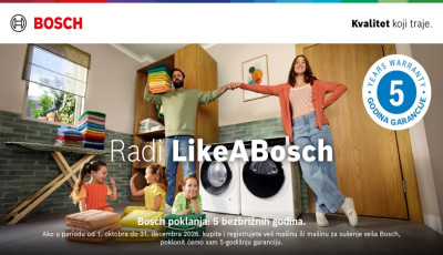 Bosch poklanja: 5 bezbrižnih godina - veš mašine/sušilice