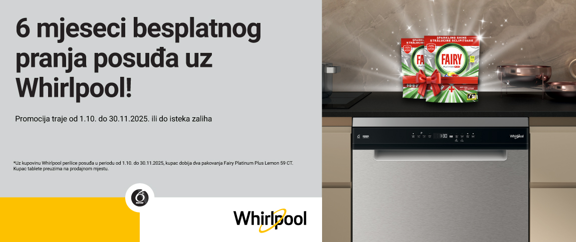 Whirlpool sudo masina i Fairy
